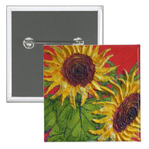 Yellow Sunflowers on Red Buttons
