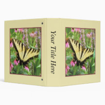 Yellow Swallowtail Butterfly in Summer Garden Binder