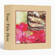 Yellow Swallowtail butterfly on a Zinnia Vinyl Binder