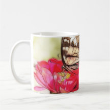 Yellow Swallowtail butterfly on a Zinnia Coffee Mug