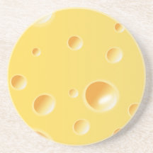 Yellow Swiss Cheese Texture Drink Coaster