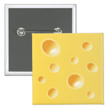 Yellow Swiss Cheese Texture Pinback Buttons