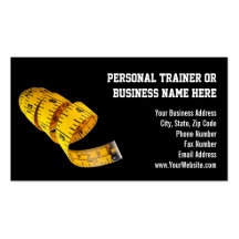 Yellow Tape Measure Personal Trainer Weight Loss Business Cards