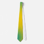 Yellow Teal Halftone tie