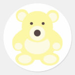 Yellow Teddy Bear Round Sticker