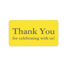 Yellow Thank You Stickers or Wedding Gift Labels