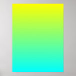 Yellow to Aqua Gradient Posters