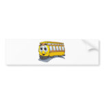 Yellow Trolley Cartoon Bumper Sticker