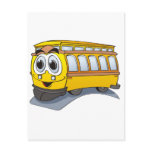Yellow Trolley Cartoon Postcards