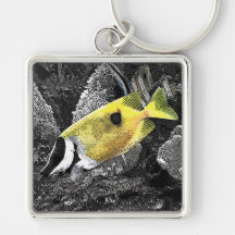 Yellow Tropical Fish Keychains