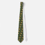Yellow tropical plumeria flower tie
