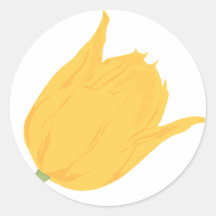 yellow tulip flower round sticker