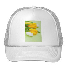 Yellow tulip mesh hats