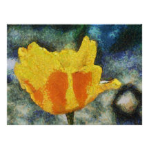Yellow tulip painting custom announcements