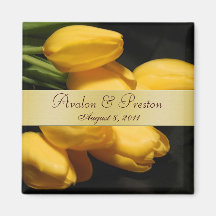 Yellow Tulips Floral Save The Date Magnet