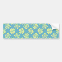 Yellow twirls on blue background bumper sticker