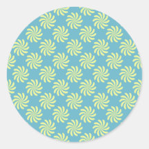 Yellow twirls on blue background stickers
