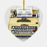 Yellow Typewriter Ornaments
