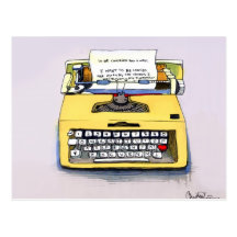 Yellow Typewriter Post Cards
