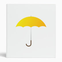 Yellow Umbrella 3 Ring Binders