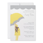 Yellow Umbrella Baby Shower Invitations