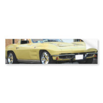 Yellow Vette Bumper Sticker
