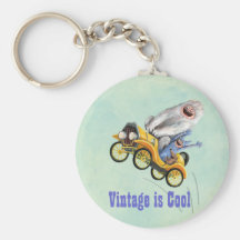 Yellow Vintage Monster Car Keychains