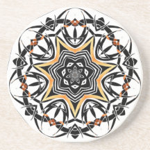 yellow vs black tribal beverage coasters