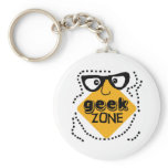 Yellow Warning Geek Zone Key Chain