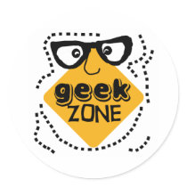 Yellow Warning Geek Zone stickers