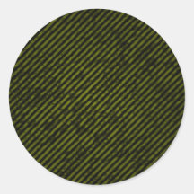 Yellow Warning Grunge Background Round Stickers