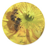 Yellow Wedding Flowers Invitation Seals Round Stickers