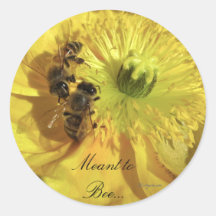 Yellow Wedding Flowers Invitation Seals Round Stickers
