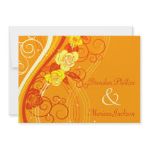 Yellow Wedding Roses Orange Invites