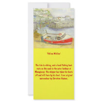'Yellow Wellies' Large Bookmark / Rack Card