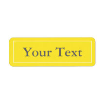 Yellow & White Stickers or Labels w/ Custom Text