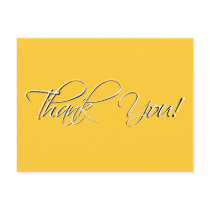 Yellow White Wedding Thank You Postcards