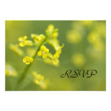 Yellow Wildflowers Wedding RSVP Response Card Personalized Invite