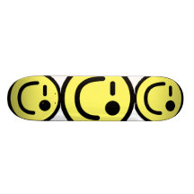 Yellow Winking Smiley Face Skate Boards