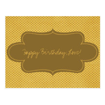 Yellow with Brown Dots and Label Postcards