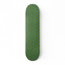 Yellow with turquoise and blac