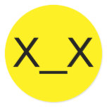 Yellow x_x Dead Emoticon Stickers