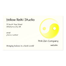 Yellow Yin Yang symbol Business Cards