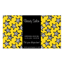 Yellow zebra stars Design Business Card
