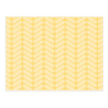 Yellow Zigzag Pattern inspired by Knitting. Postcard