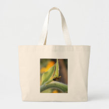 Yellowjacket on Sunflower stalk Tote Bag