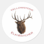 Yellowstone Elk-Watcher Round Sticker