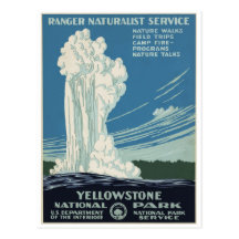 Yellowstone National Park Old Faithful 1938 Postcard