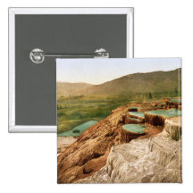 Yellowstone - Pulpit Terraces from above Pinback Buttons