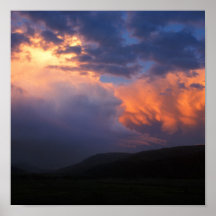 Yellowstone Thunderstorm Sunset Posters